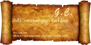 Günszberger Celina névjegykártya
